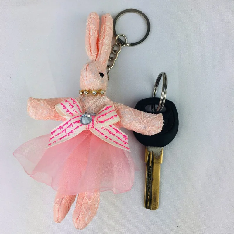 100 Pcs Kawaii Mini Pink Rabbit 11CM Soft Toy Cute Stuffed Animal Small Pendant Keychain For Child Phone Gift DTZ012 | Игрушки и хобби
