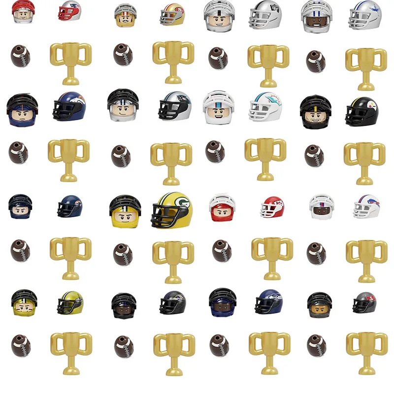 

Moc Rugby Player Series Characters Action Minifigures Building Blocks Creativity Toys For Girl Boy Gifts