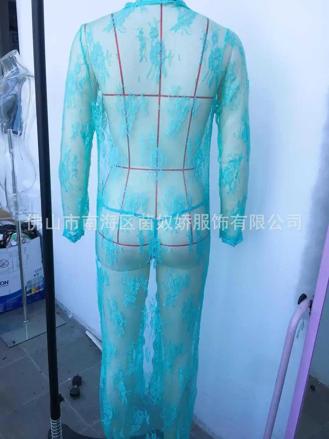 Пижама в европейском и американском стиле длинное кружевное платье-кардиган