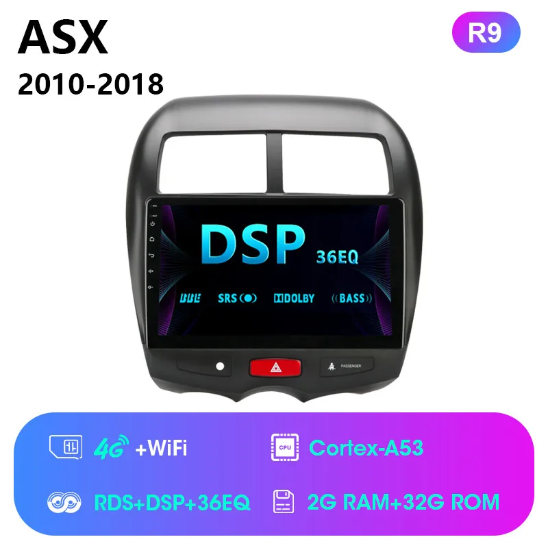 R9 2G+ 32G Android автомобильный радио мультимедиа Navi плеер 2 din dvd для Mitsubishi ASX 2010- CITROEN C4 peugeot 4008 gps навигация - Цвет: R9
