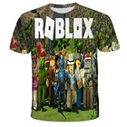 2021 летние От 4 до 14 лет 3D новая детская Robloxing косплей, пуловер, футболка для отдыха, модная одежда для мальчиков и девочек, одежда в качестве подарка для детей