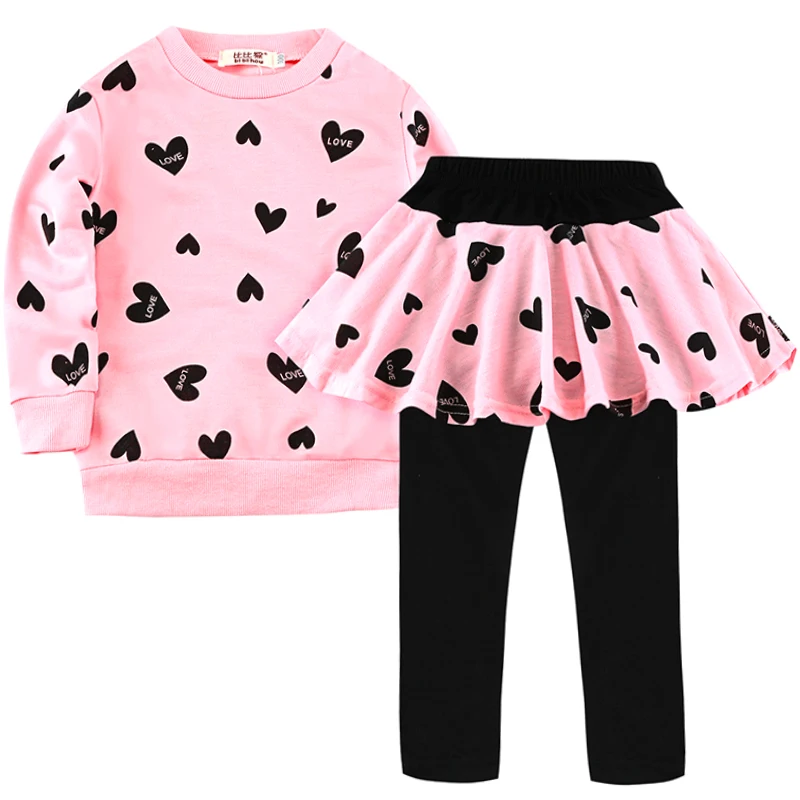 Toddler Girls Clothes kids Autumn Winter T-shirt+Pants Christmas clothes printed Outfits Sport Suit Children Clothing set |