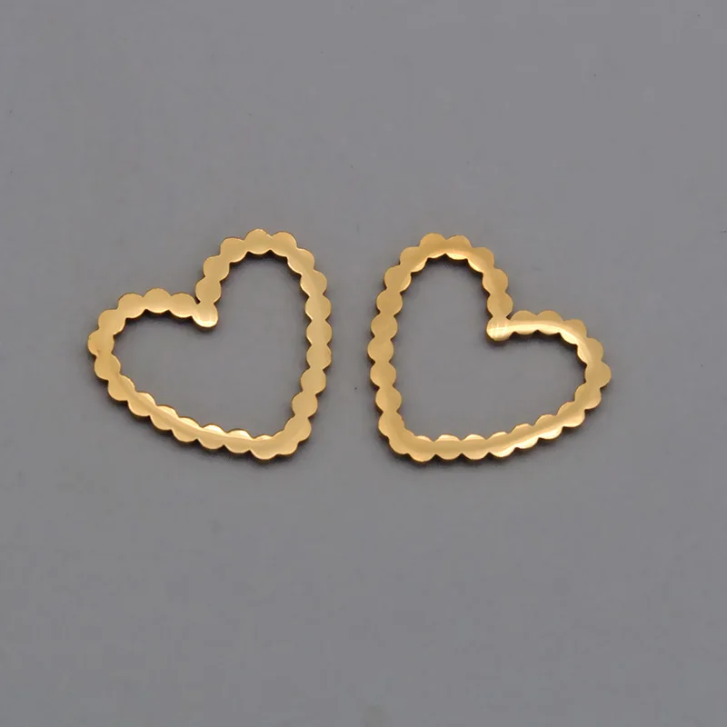 Ажурные подвески в форме сердца из нержавеющей стали золотистого цвета любовь