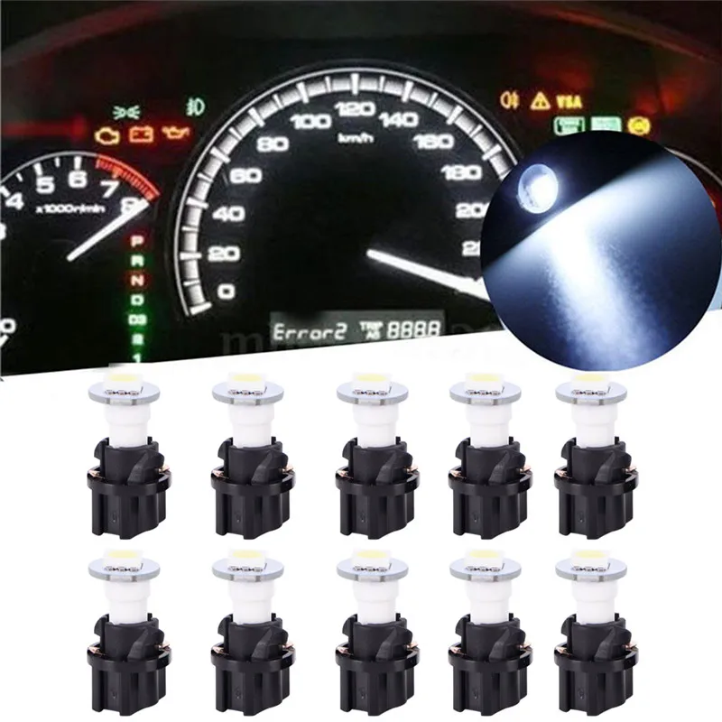 

10PC T5 5050 Led Lamps 12V Car Gauge Speed Dash Bulb Dashboard Light Instrument Panel Accessory