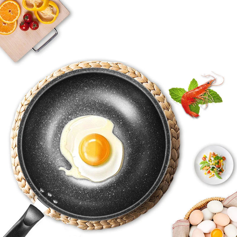 Антипригарная сковорода Wok для газовой плиты с плоским дном