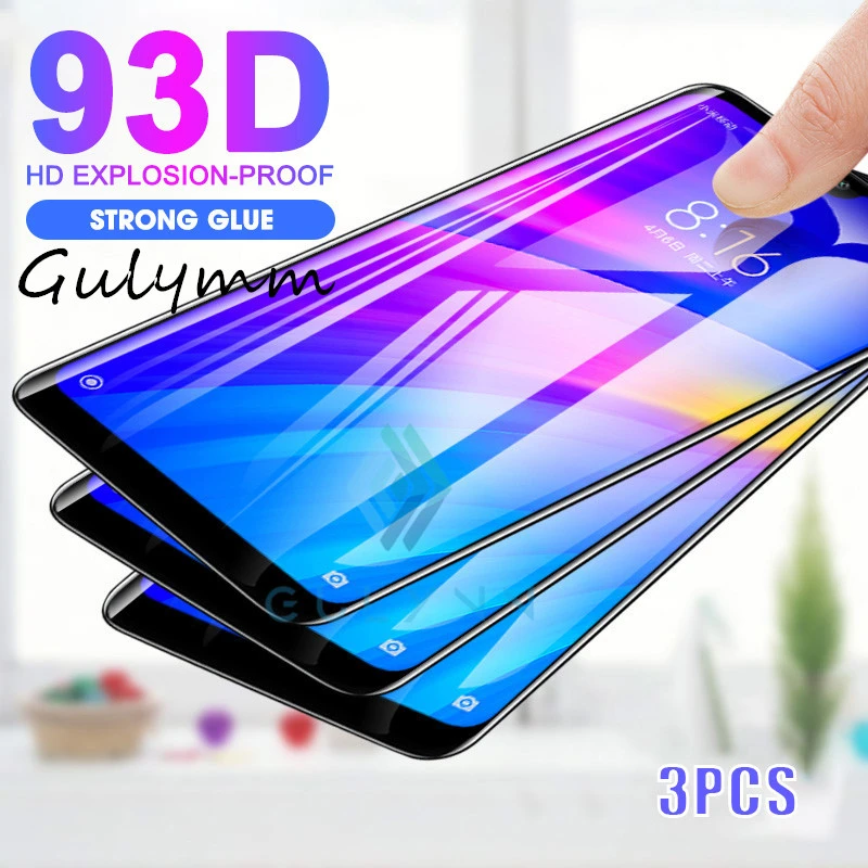 3 шт. 93D Защитная пленка с полным покрытием экрана из закаленного стекла для Xiaomi