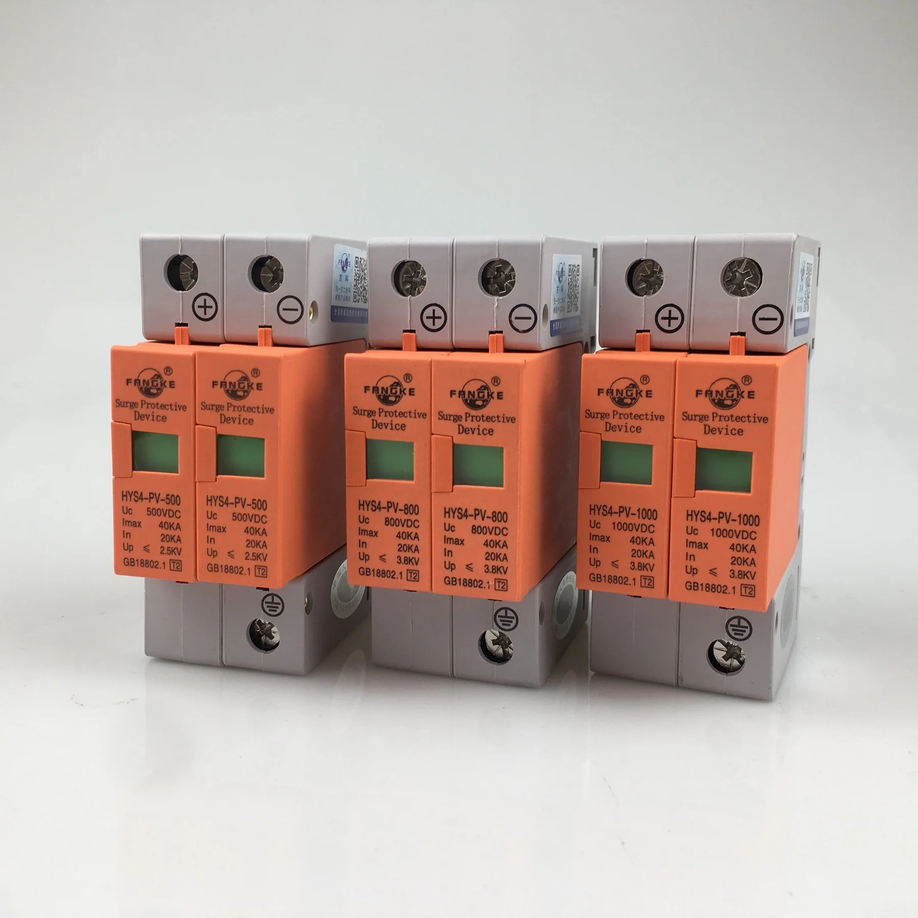 SPD Dc500V 800V 1000V2 P 20~ 40ka Surge Protective Device Of Low Voltage Surge Of House 2 Poles, Voltage Surge Suppressor