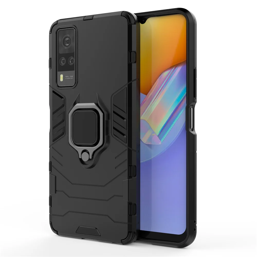 Чехол с кольцом и подставкой Luxury Ring Back Cover Stand Armor Shockproof для телефона Vivo Y51.