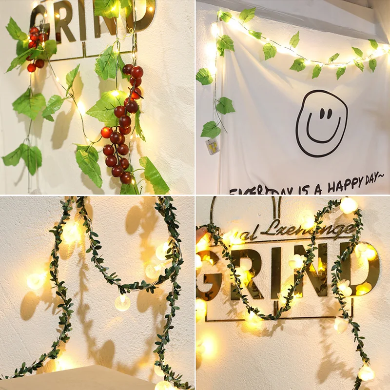 2 м светодиодный Сказочный светильник строка венок лампа с медным проводом