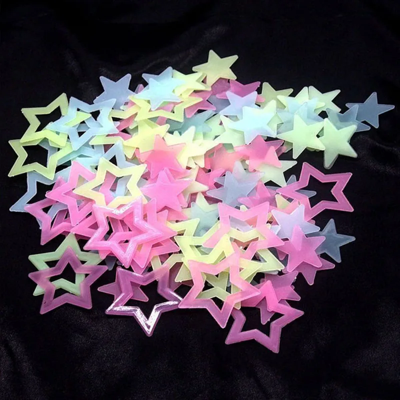 50 шт. 3D звезды Светящиеся в темноте светящиеся флуоресцентные Пластиковые