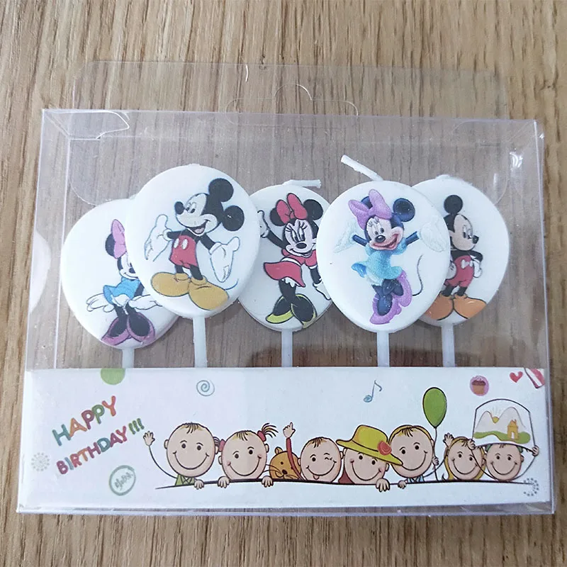 5 шт. милый Микки Минни свечи с изображением мышей кекс Топпер для дня рождения