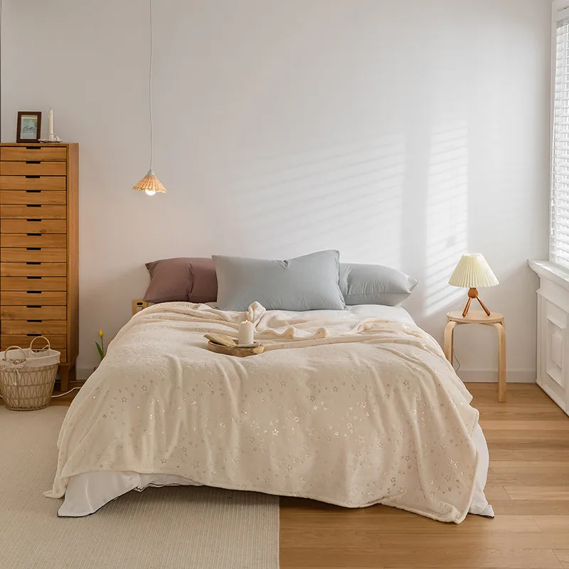 LREA мягкое белое Звездное одеяло для кровати зимние диванные одеяла украшение