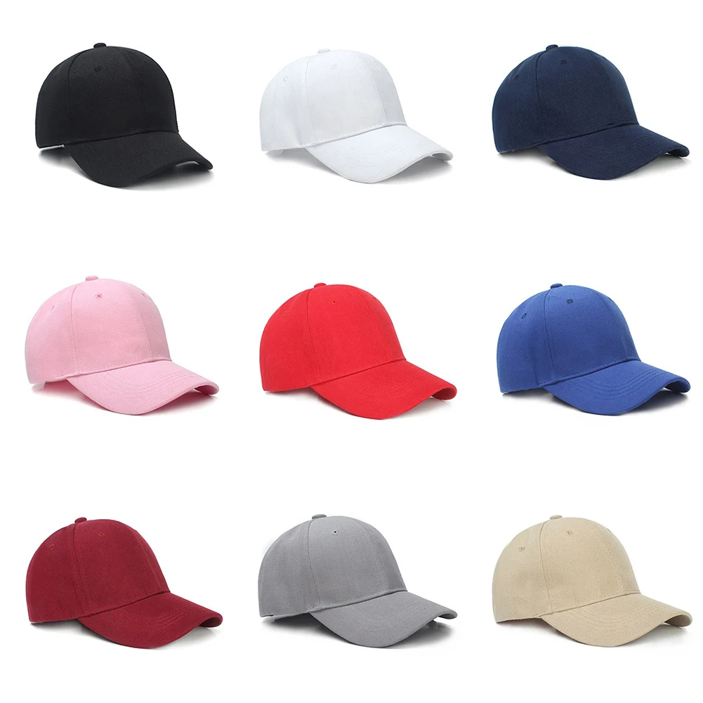 

Unisex Simple Solid Color Fashion Adjustable Baseball Cap All-match Trendy Hat Men Women Plain Curved Sun Visor Baseball Cap