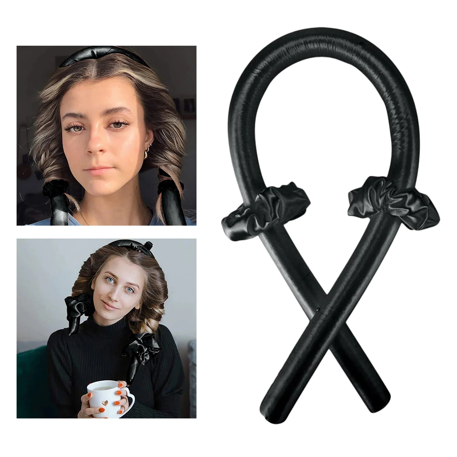 Heatless Hair Curler Rod Scrunchies Heatless Hair Curler Accessories Ribbon Silk Curling Hair Roller