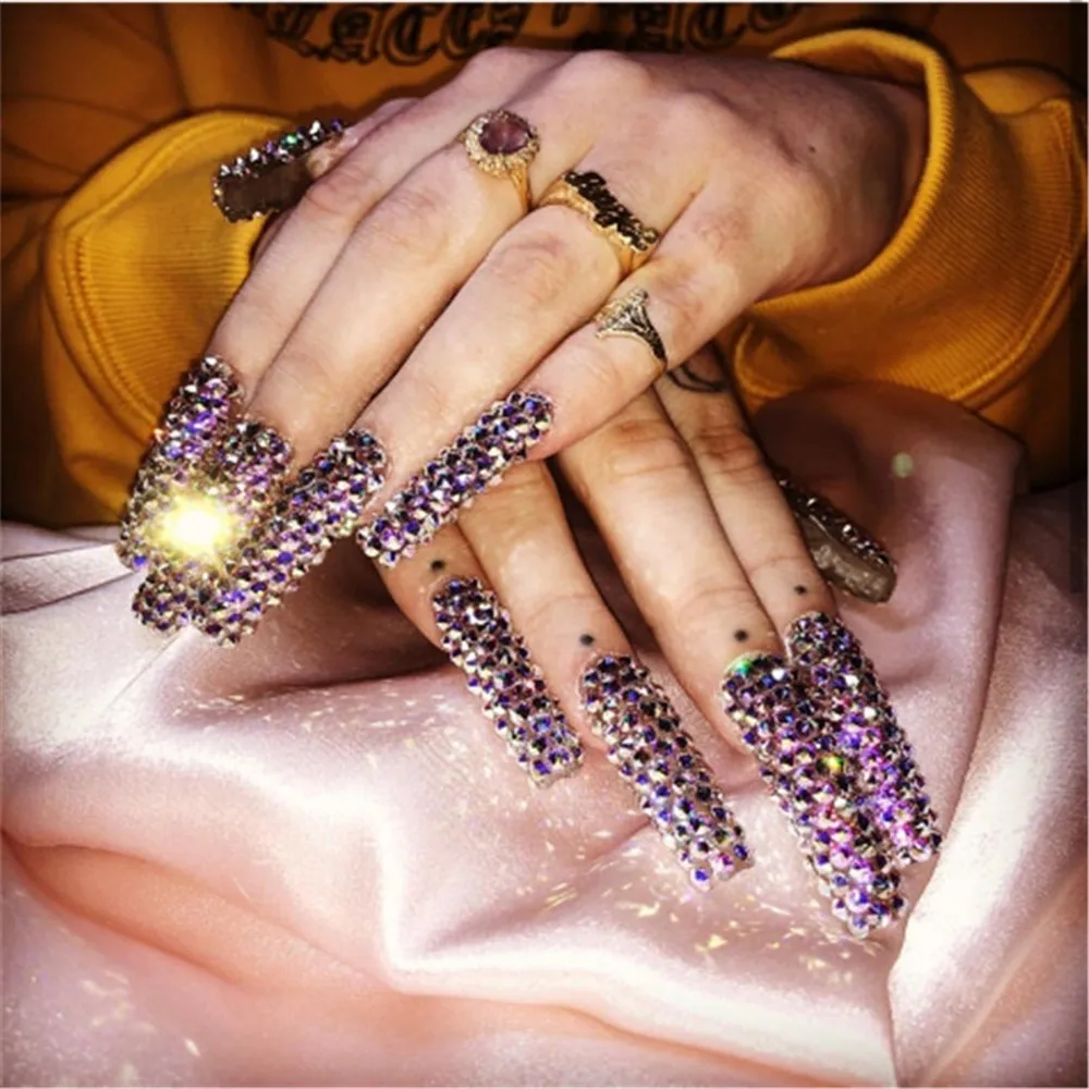 500 шт./пакет разных размеров для ногтей прозрачные Стразы AB Б ез исправлений