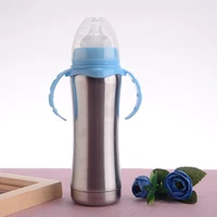 new arrival 8oz sippy baby tumbler stainnless steel milk bottle with handle portable kids mugs double wall feeding for child