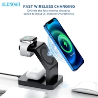 3 in 1 magnetic qi fast wireless chargers for chargers iphone 12 pro max mini apple iwatch 6 5 4 charging dock for airpods pro