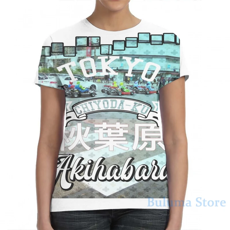 Футболка унисекс с рисунком Акихабара карт в Токио надписью Марио | Мужская