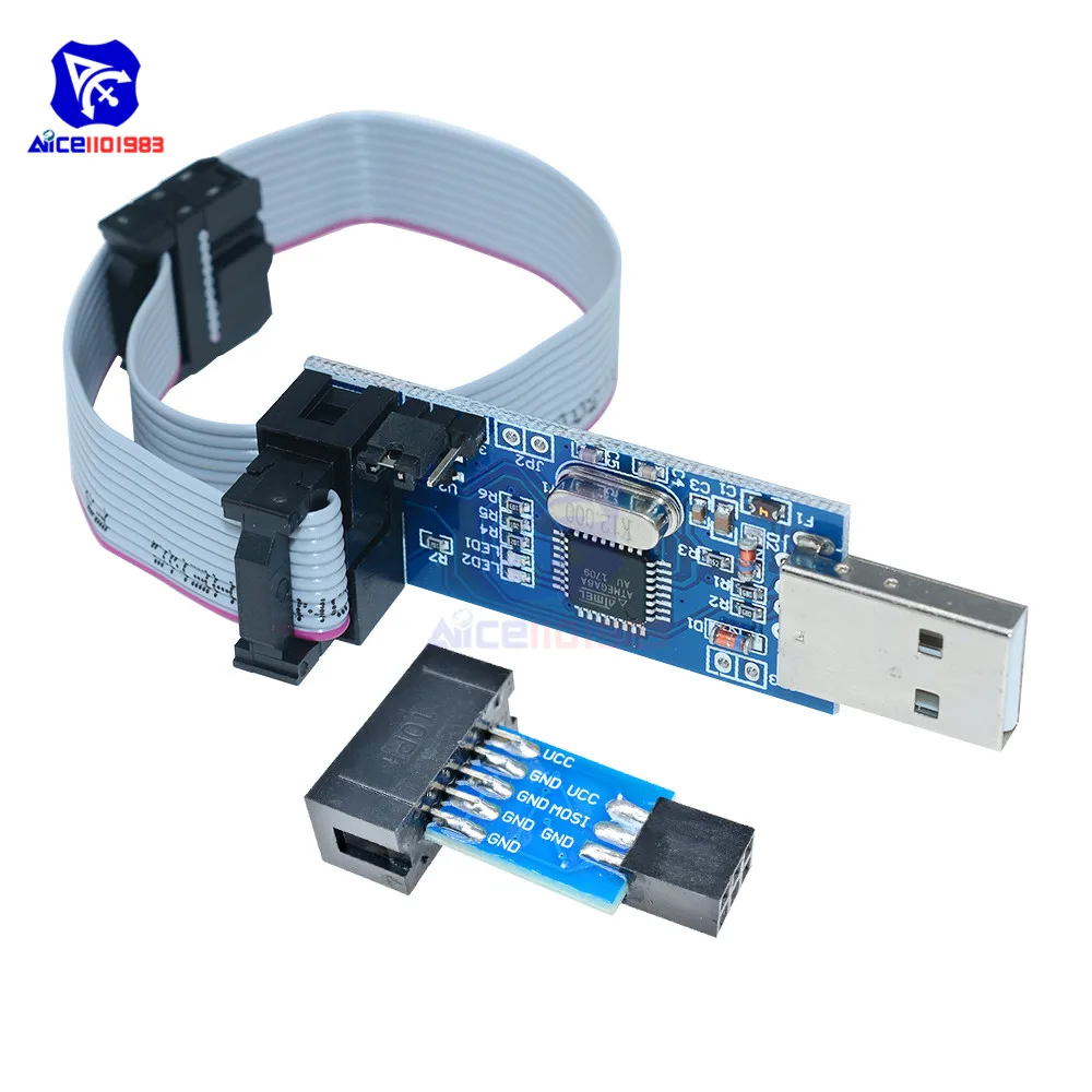 USB программатор ATMEGA8 ATMEGA128 ATtiny/CAN/PWM 10 Pin к 6 плата адаптера|avr programmer|set 6usb board |
