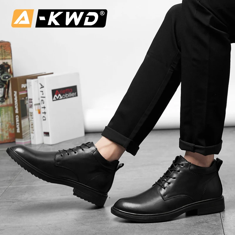 Новые повседневные черные мужские туфли официальные для мужчин обувь из