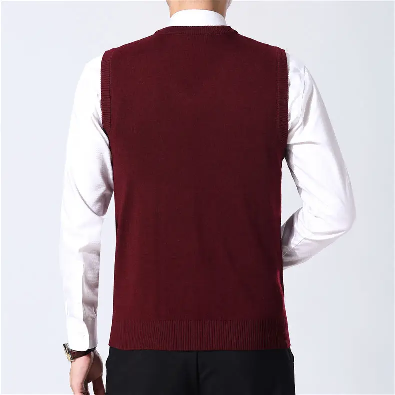 Zogaa Sweater Men Clothes Autumn Winter Warm Cashmere Wool Pullover Homme Classic Casual V-Neck Sleeveless Vest Sweaters