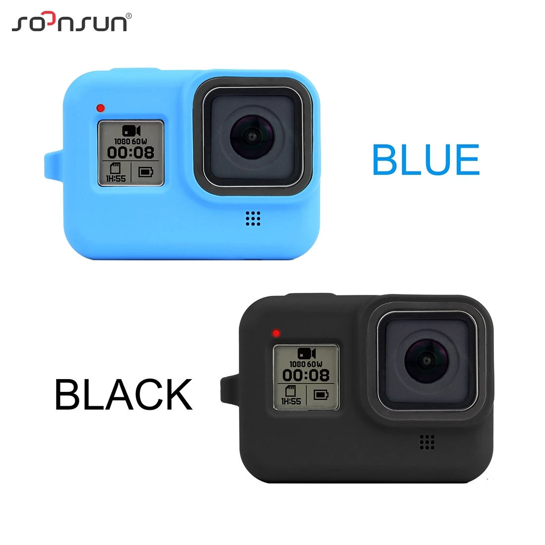 Мягкий силиконовый защитный чехол SOONSUN + ремешок на запястье для GoPro Hero 8 HERO8 Black Go Pro