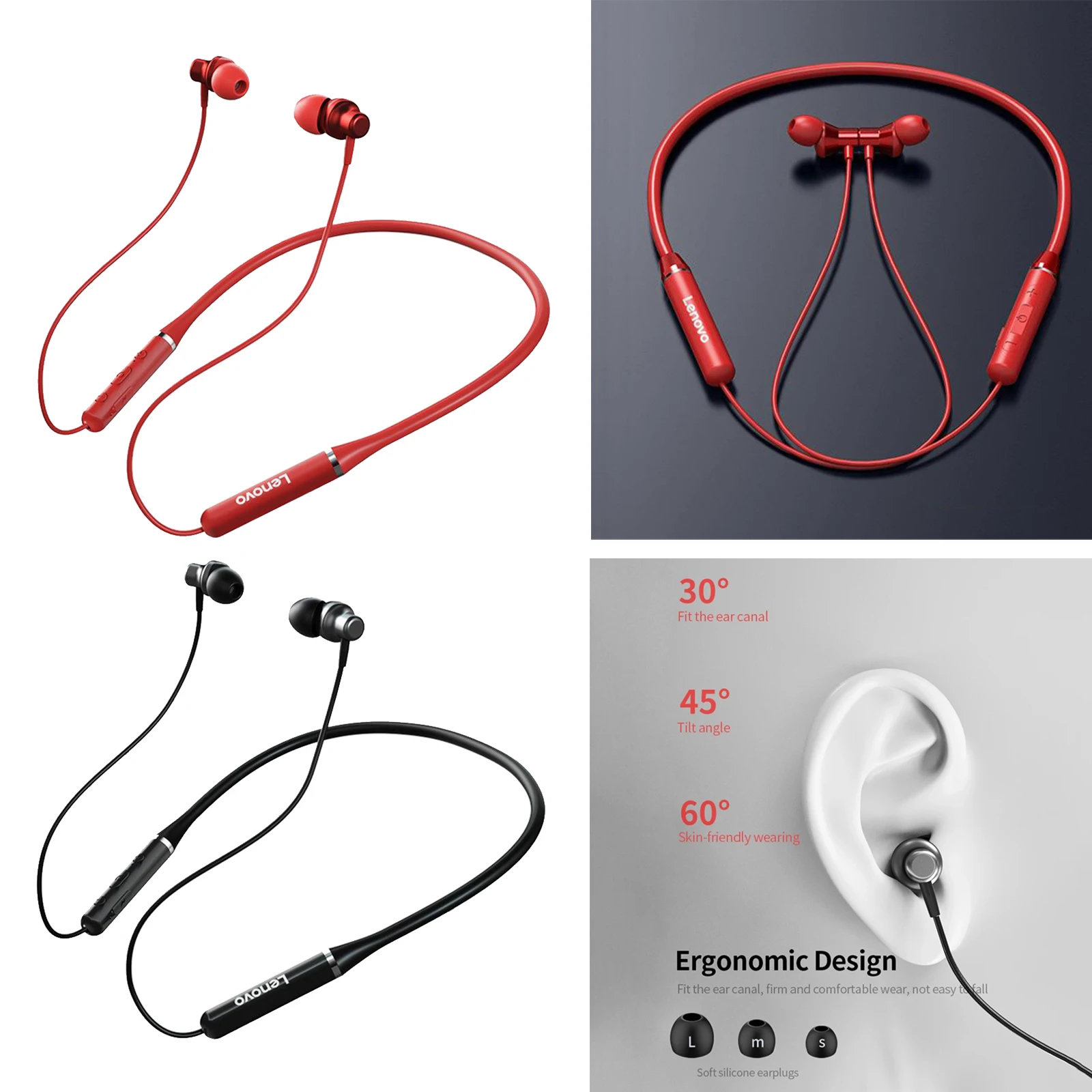 

HE05 Pro Wireless Bluetooth Headphones Earbuds Sports Neckband Headset w/ Mic