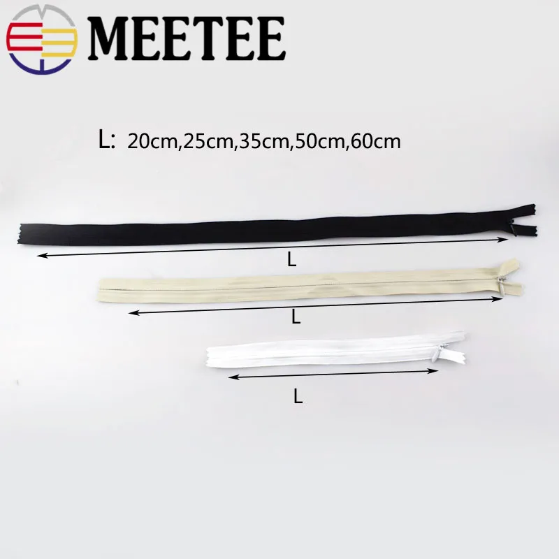 20 шт. Meetee 3 # нейлоновая застежка молния ткань невидимые застежки молнии