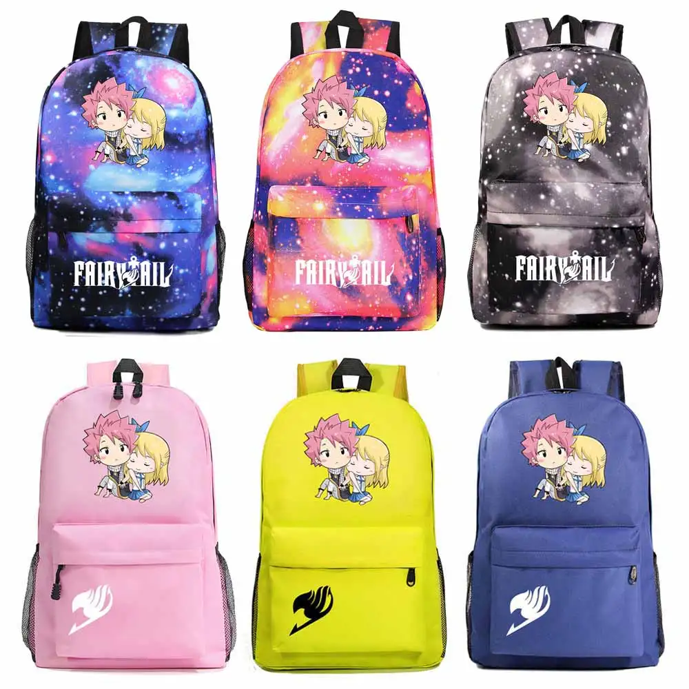 

Fashion Multicolor Anime Cartoon Fairy Tail Boy Girl Book School Bag Women Bag Pack Teenagers Schoolbags Men Student Backpack