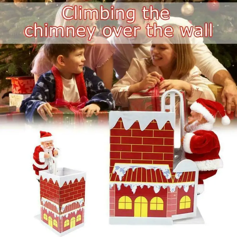 Горячая Санта Клаус скалолазание дымоход Кукла электрическая игрушка с музыкой
