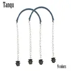 Новинка Tanqu, 1 пара, нубуковая плоская Серебристая длинная толстая одинарная цепочка с пряжкой OT, черные винты для женских сумок Obag