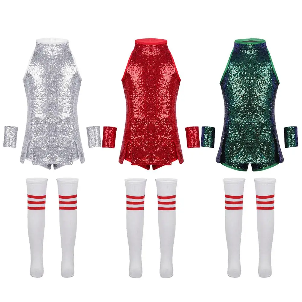 Детское платье для балета танцевальное с блестками в стиле хип хоп джаз Детский