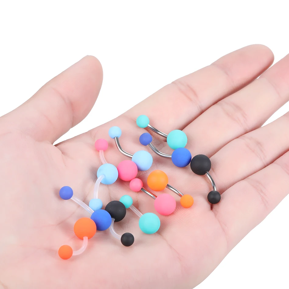 6 шт./компл. акриловые кольца для пупок серьги пирсинга пупка красочные