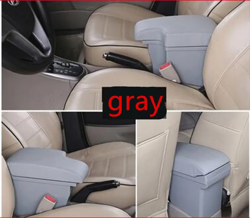 gray Для Ford Focus 2 подлокотник коробка центральный магазин содержание коробка для хранения Ford focus подлокотник коробка - Название цвета: gray