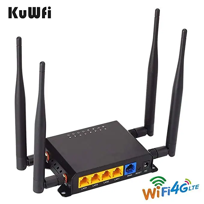 KuWfi 4G Openwrt роутер 300 Мбит/с CAT4 LTE CPE беспроводной автомобильный Wifi роутер повторитель сильный Wifi сигнал с APN и 4* 5dbi антенной
