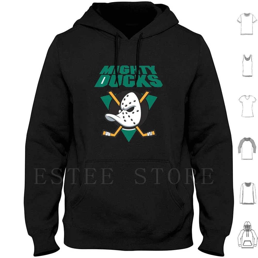 

The 90S Hoodies Hockey Sport Movie Duck Geek Nerd Green White Play Ice Hockey Flying V Estevez Hockey League