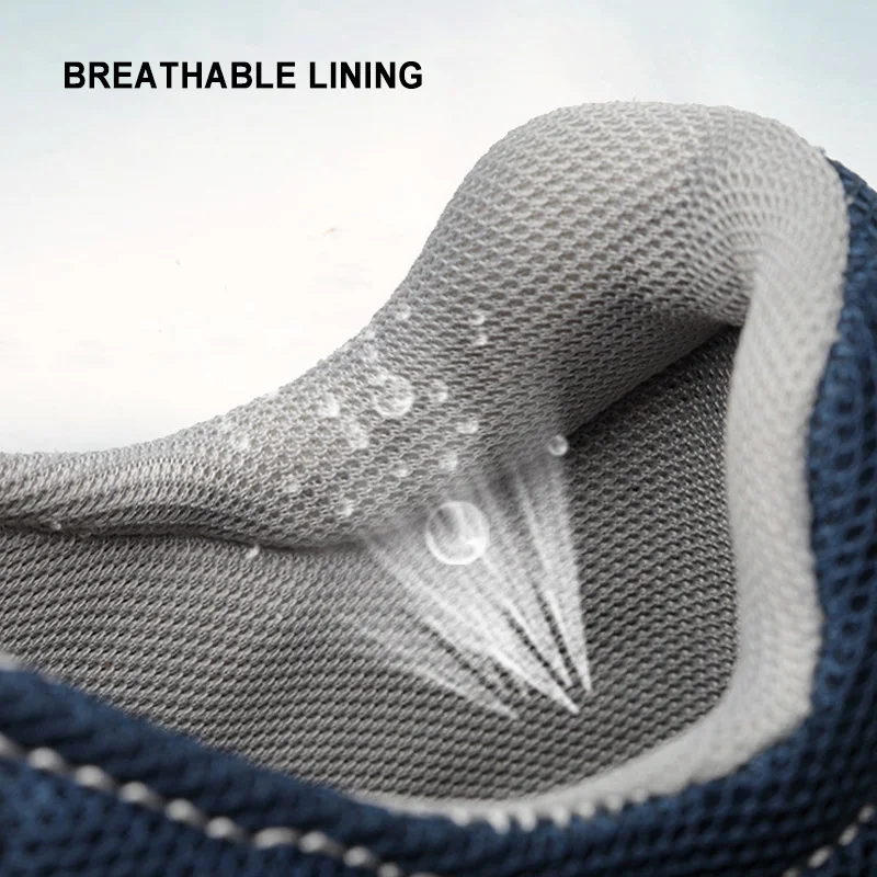 Men's Safety Shoes Outdoor Breathable Work Boot Steel Toe Man Sneakers Non-slip Rubber Sole Anti-Puncture Footwear | Обувь