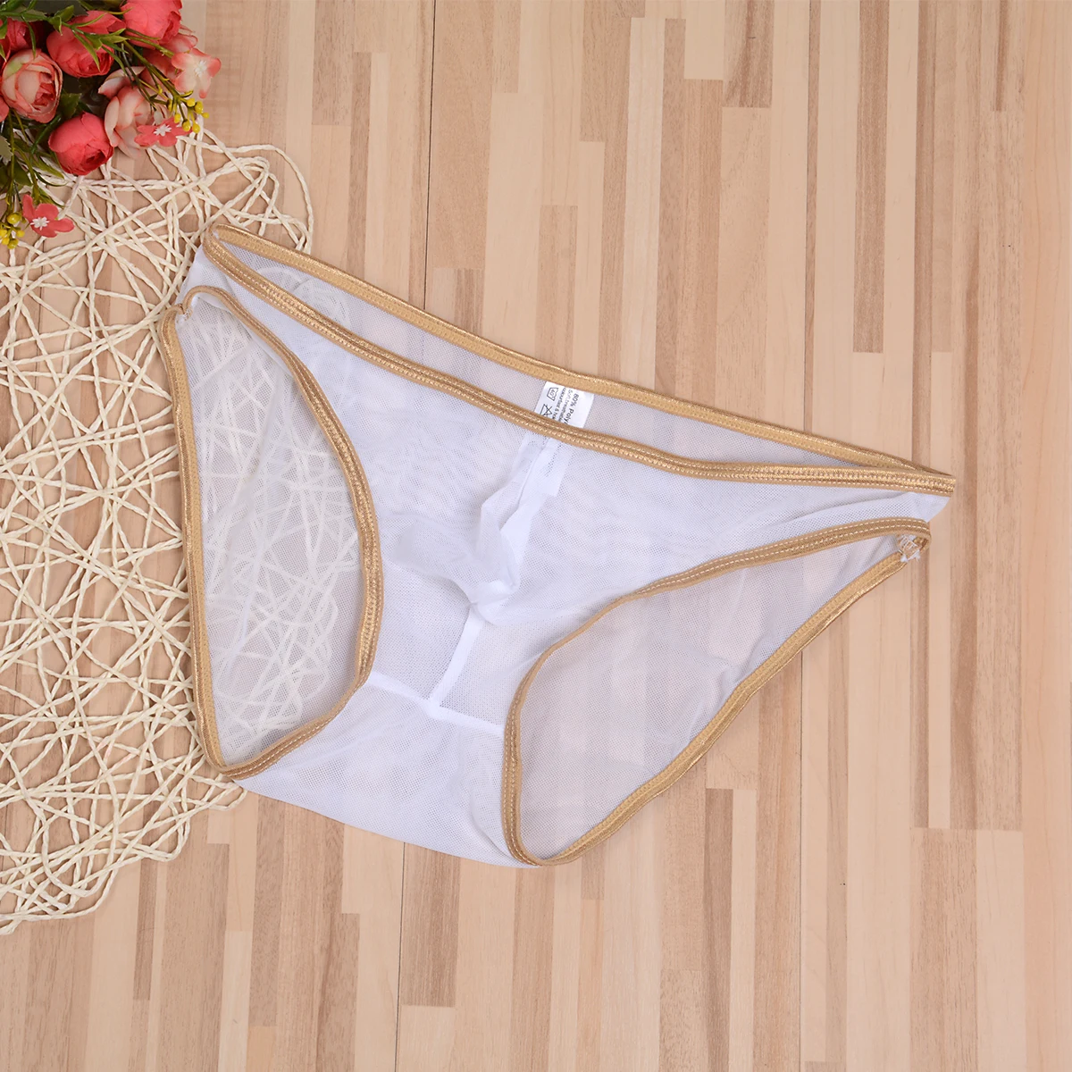 Мужские сексуальные прозрачные шелковые трусы сетчатые женские эластичные