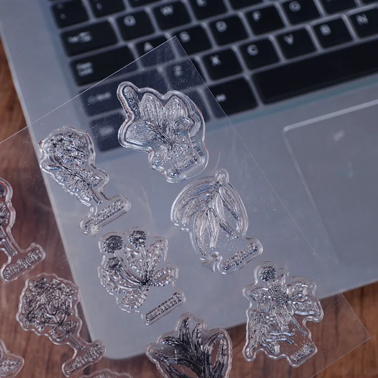 Прозрачный штамп с растениями алоэ силиконовые уплотнения сделай сам для