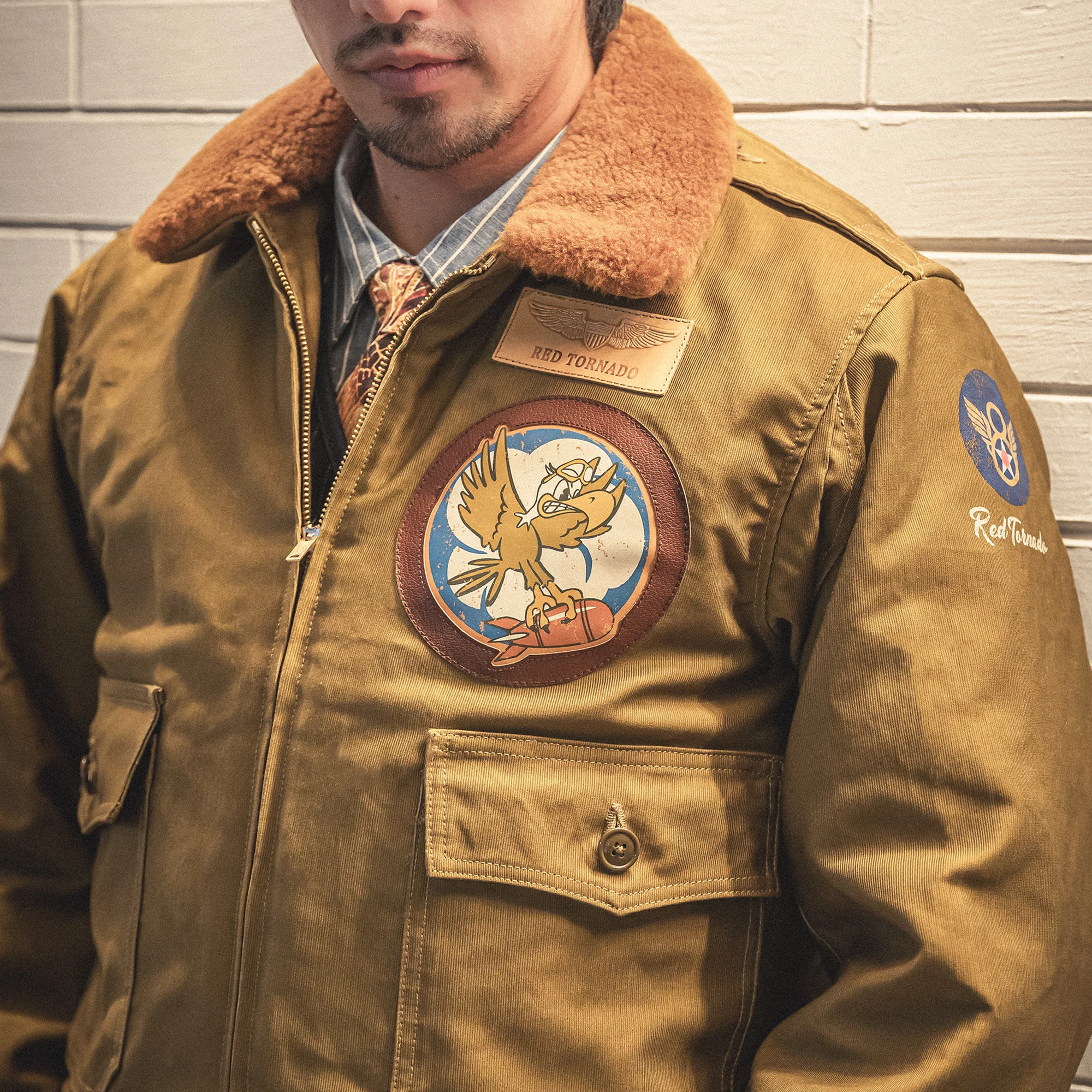 

RTB10 Red Tornado US Big Size Vintage Loose Fitting Super Quality Cotton Fabric 100% Wool Lining & Collar B10 Jacket