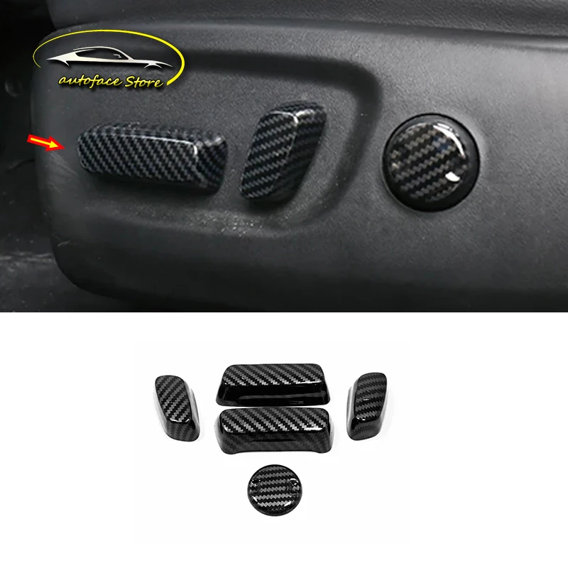 

ABS Matte/Carbon fiber For Toyota Alphard 2016-2018 accessories Car Seat adjustment Switch Cover Trim Sticker car styling 5pcs