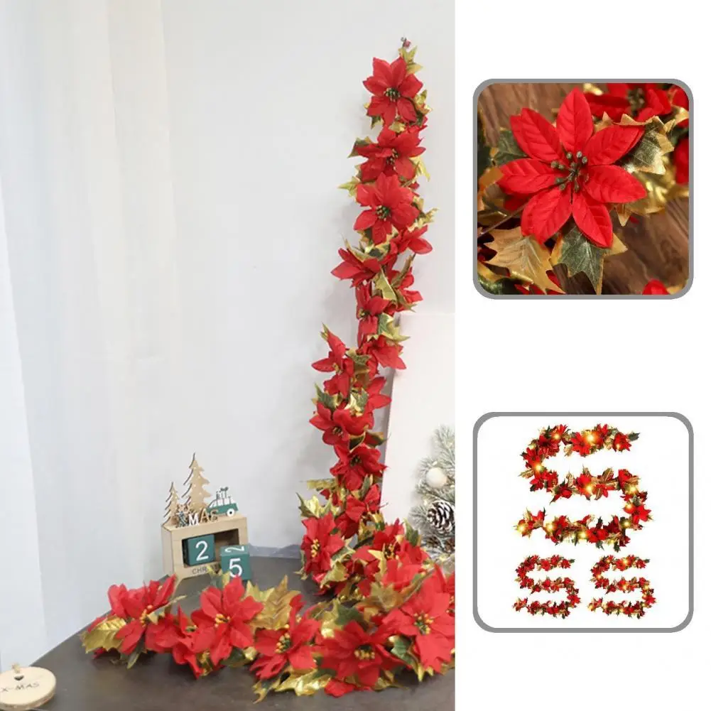 

1Pc Classic Require No Maintenance Christmas Artificial Vines Eco-friendly Artificial Rattan 20 Bulbs Wedding Decor