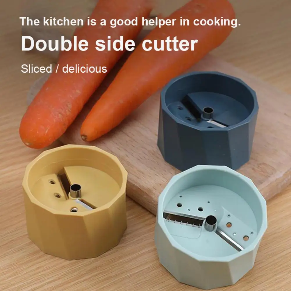 

1 Pc Vegetable Cutting Gadget Double Sided Fruit And Vegetable Shredding Slicer Rotary Kitchen Slicer Grater Kitchen Accessories