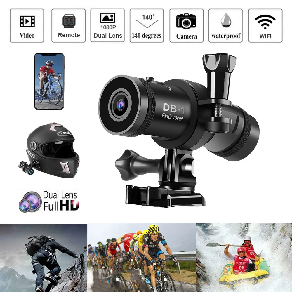 BOBLOV мотоциклетный шлем wifi камера HD 1080P DB 1 Dash для мото велосипеда Cam DVR объектив 140 °