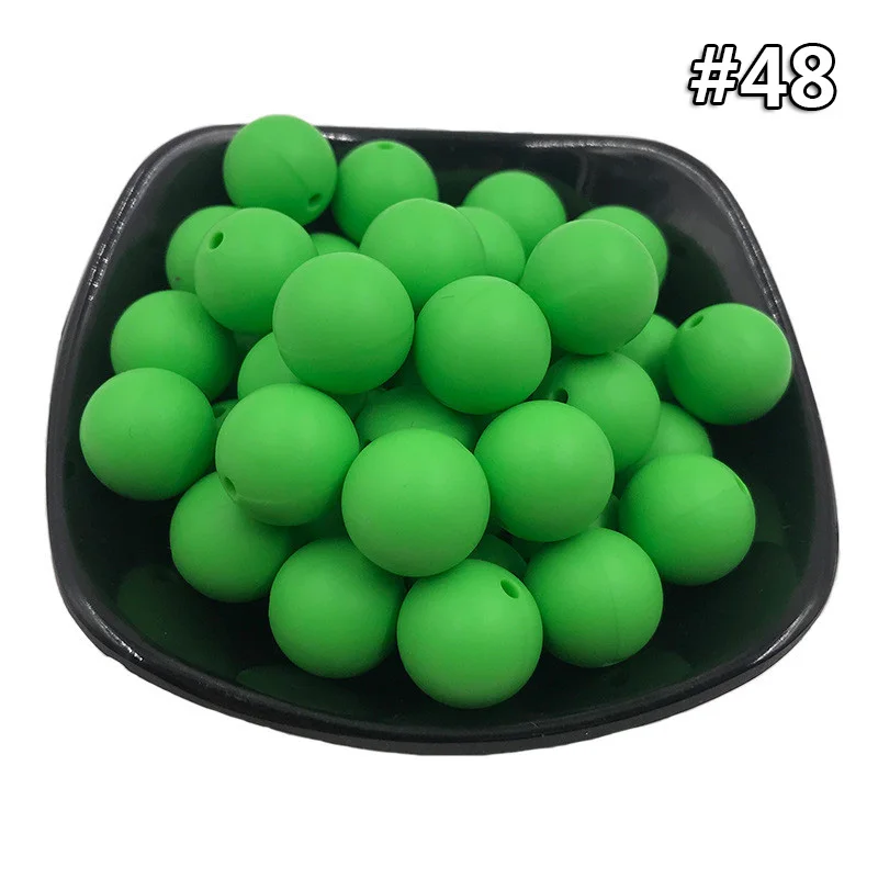 5PCS Beads 48 5 шт. Детские Силиконовые Прорезыватели 19 мм Пищевой бисер без БФА, силиконовый Прорезыватель для зубов DIY ювелирные изделия ожерелье аксессуары для кормления игрушки - Цвет: 5PCS Beads 48