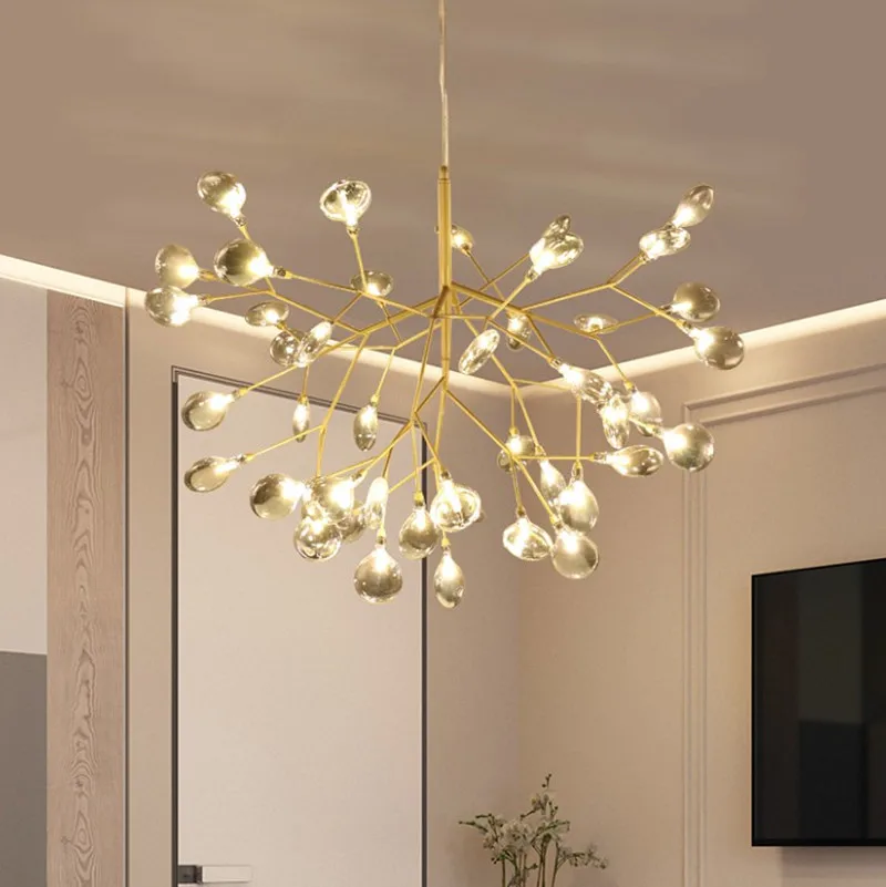 Креативная ресторанная люстра в стиле постмодерн светодиодная виде ветки