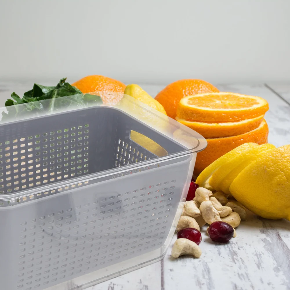 

1pc Kitchen Food Storage Box Fruit Vegetable Preservation Box Food Drainage Box