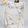 BlessLiving Marble Texture Throw Blanket Black White Golden Bed Blanket Stylish Blankets For Beds Nature Inspired Bedding Hot 1