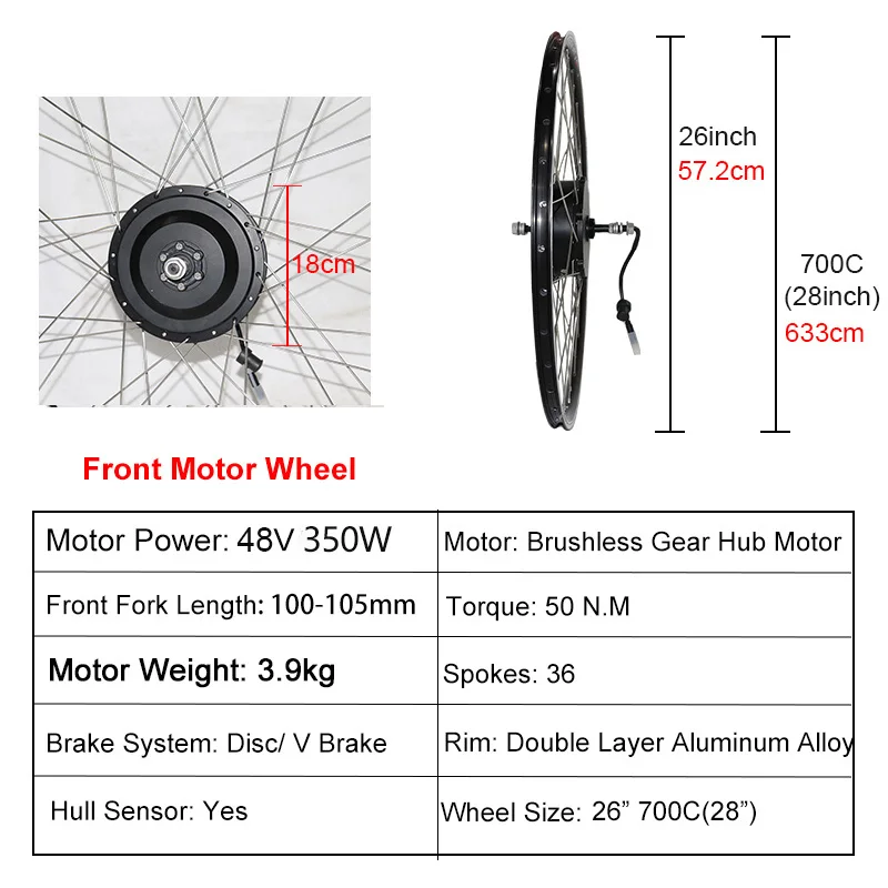 Online 48V 350 W EBIKE Conversion Kit 20 Zoll-700C Bürstenlosen Hub Motor Rad Hinten Rack Batterie Elektrische Fahrrad Conversion Kit