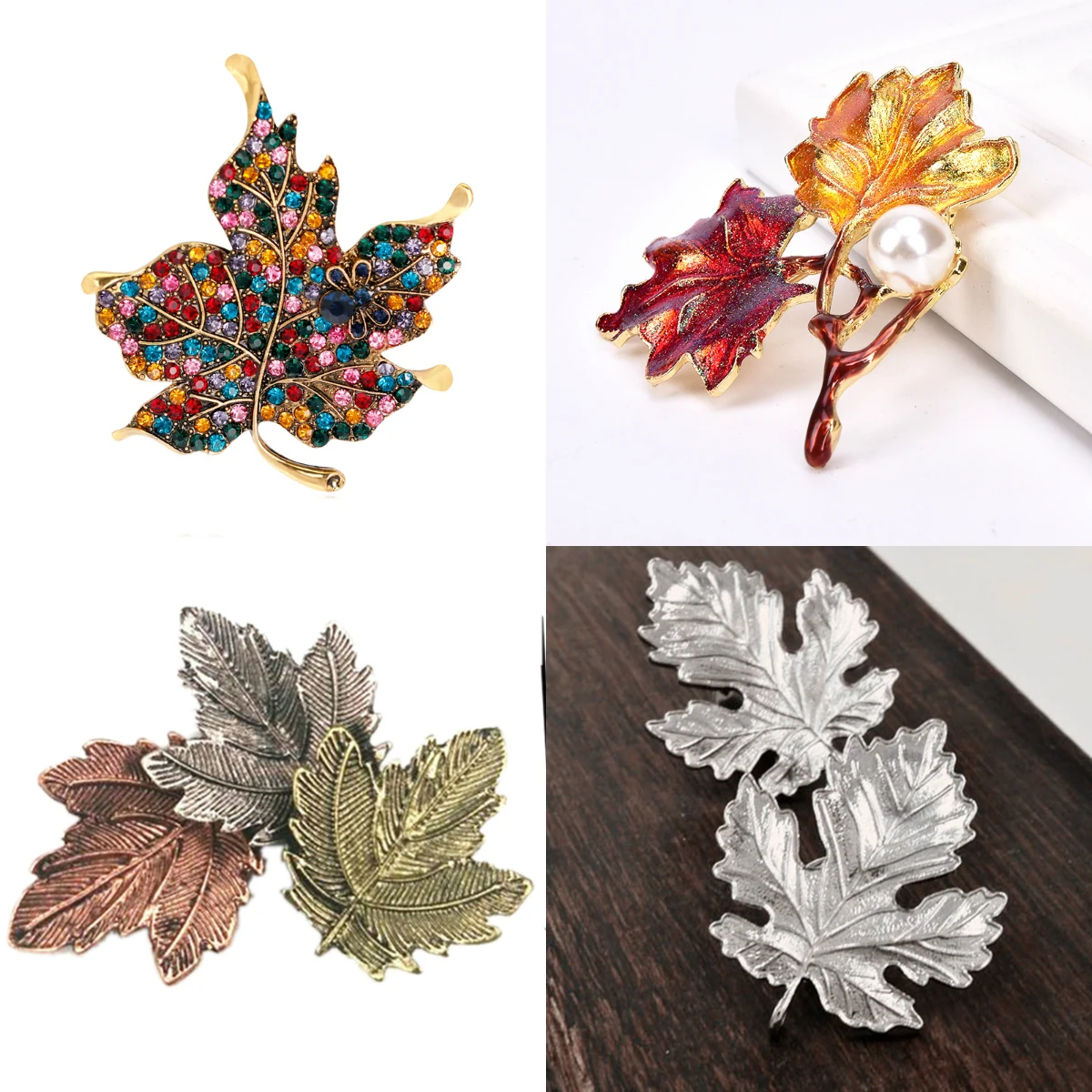 1 шт. брошь в виде кленового листа металла в винтажном стиле; Для женщин и девочек CharmingExquisite штырь отворотом воротника модное ювелирное изделие, вечерние аксессуары для одежды